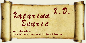 Katarina Deurić vizit kartica
